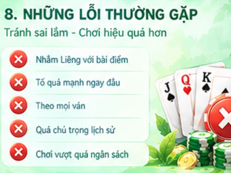 Những lỗi người mới thường mắc khi chơi Liêng